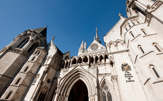 The Royal courts of Justice in the Strand, London, UK  is a gothic Victorian building which houses civil and criminal law courts.