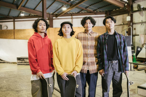 istock Group of skateboarders 1201179334