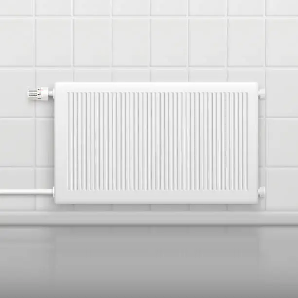 Vector illustration of radiator on wall