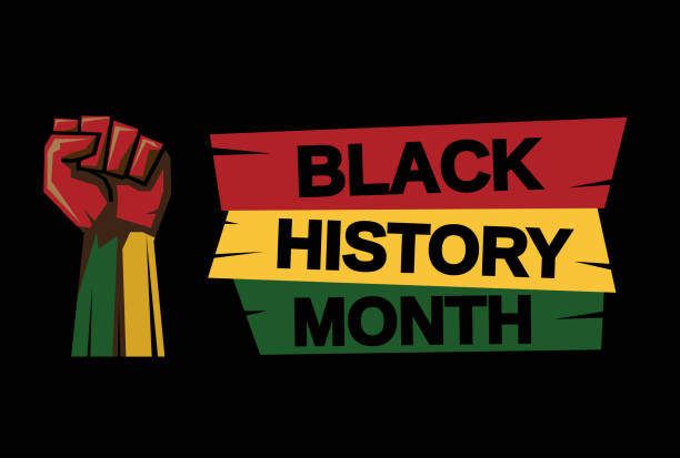 illustrazioni stock, clip art, cartoni animati e icone di tendenza di carta mese della storia nera. vettore - afro americano immagine