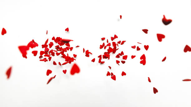 istock Flying red hearts on white background, Soft Focus With Bokeh. Valentines Day Love Idea 1201183472