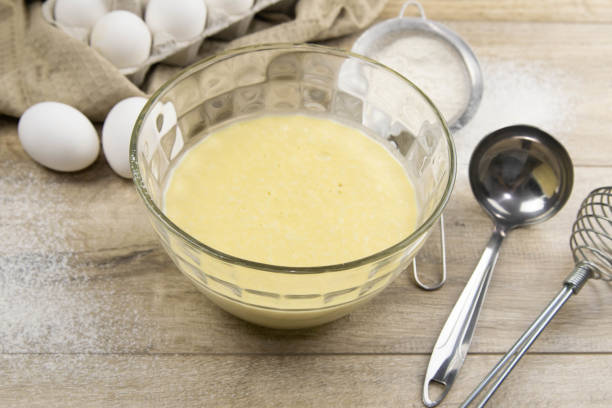 istock Preparation for preparation with pancakes, on the table 1201184459
