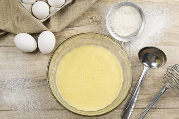 istock Preparation for preparation with pancakes, on the table 1201184465