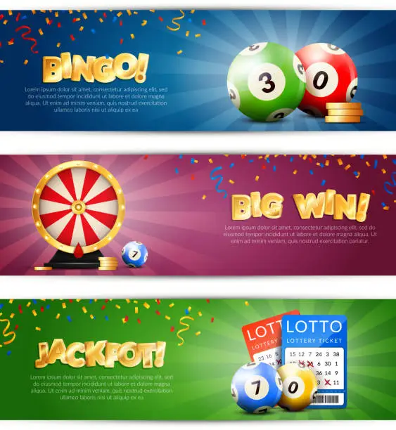 Vector illustration of lottery horizontal banners