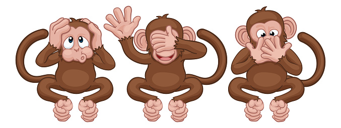 Ilustración de Monos Ven Escuchar Hablar No Malos Personajes De Dibujos  Animados y más Vectores Libres de Derechos de Mono - Primate - iStock