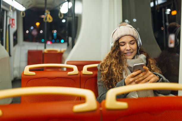 istock Young woman rides a tram in Vienna 1201192787
