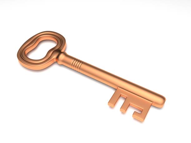 istock Vintage golden key. 3d rendering illustration 1201192960