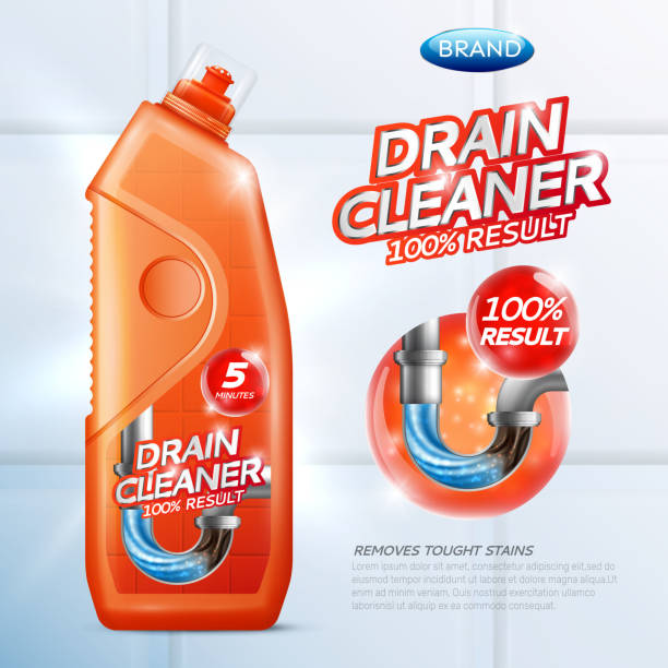ilustrações de stock, clip art, desenhos animados e ícones de drain cleaner poster 1 - sink drain plumber domestic kitchen