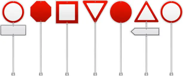 Vector illustration of road signs color