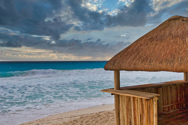 istock Beach Hut and Stormy Sky 1201195236
