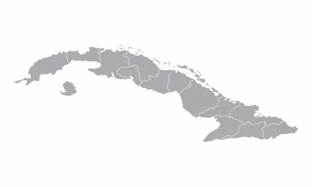 Vector illustration of Cuba provinces map