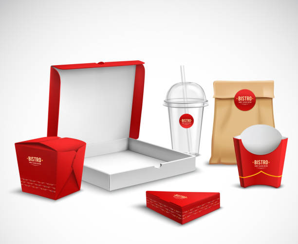 Realistic Packaging For Fast Food Corporate Identity Stock Illustration -  Download Image Now - iStock