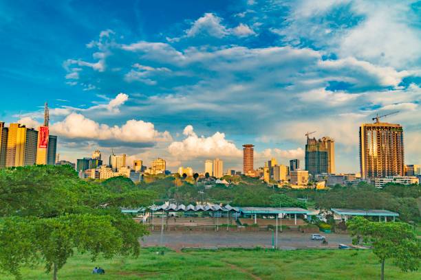 Nairobi City as seen from the helipad atop the Uhuru Park in Kenya.