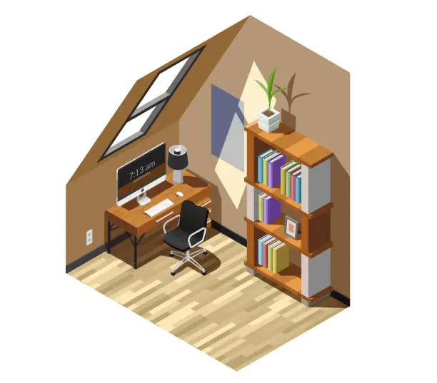 Vector illustration of isometric interior composition