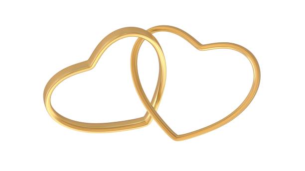istock Heart shaped rings isolated on white background, 3D-rendering 1201202320