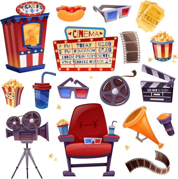 ilustrações, clipart, desenhos animados e ícones de filme de cinema desenho animado - outdoor chair illustrations