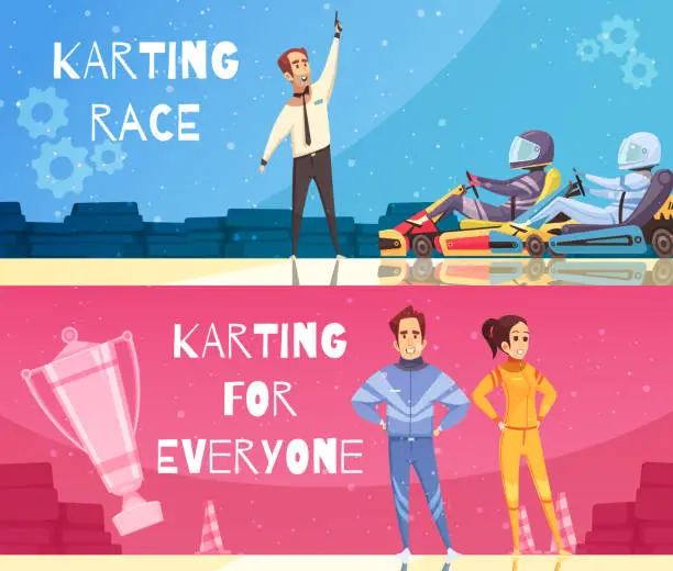 Vector illustration of carting sport banners