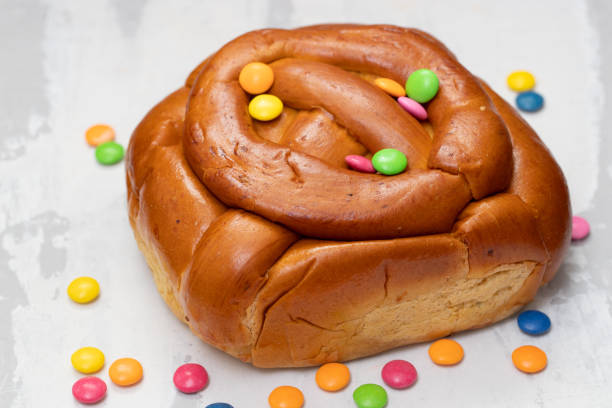 istock typical Portuguese Easter cake Folar on ceramic background 1201205719
