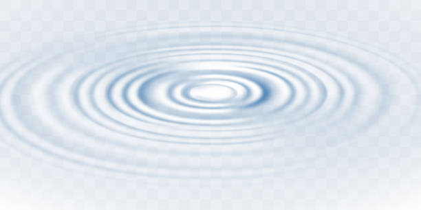 Blue circle water ripple isolated on transparent background. Realistic vector illustration Blue circle water ripple isolated on transparent background. Realistic vector illustration rippled stock illustrations