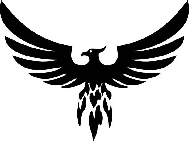Vector illustration of Phoenix Wings From Fire