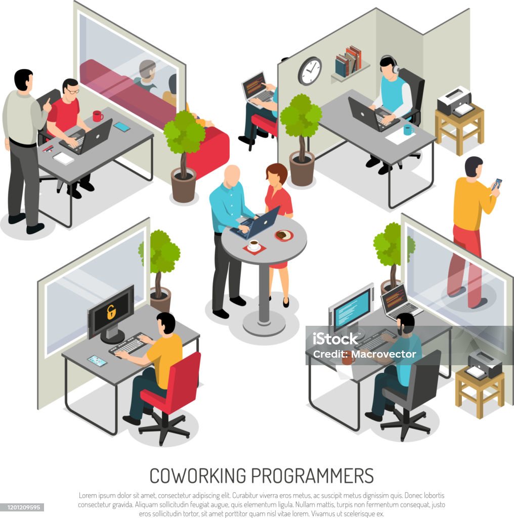 Isometric Programmer Illustration Stock Illustration - Download Image ...