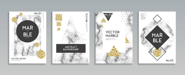 realistische stein textur poster-set - color swatch architecture wallpaper pattern marble stock-grafiken, -clipart, -cartoons und -symbole