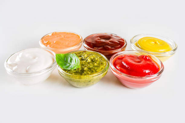 istock Set bowls of various dip and sauces 1201212411
