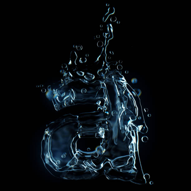 istock Letter a water splash isolated on black background 1201212991