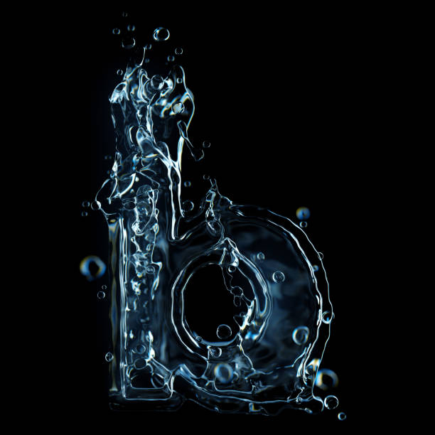 istock Letter b water splash isolated on black background 1201213035