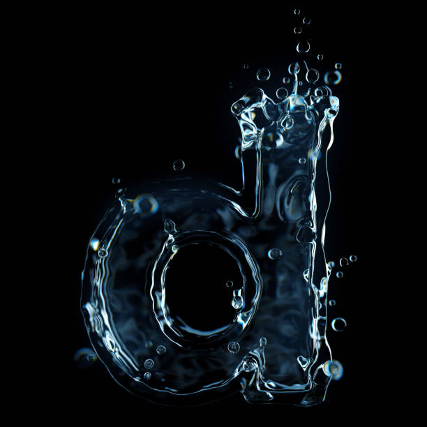 istock Letter d water splash isolated on black background 1201213575