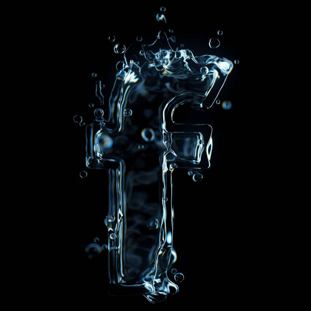 istock Letter f water splash isolated on black background 1201214171