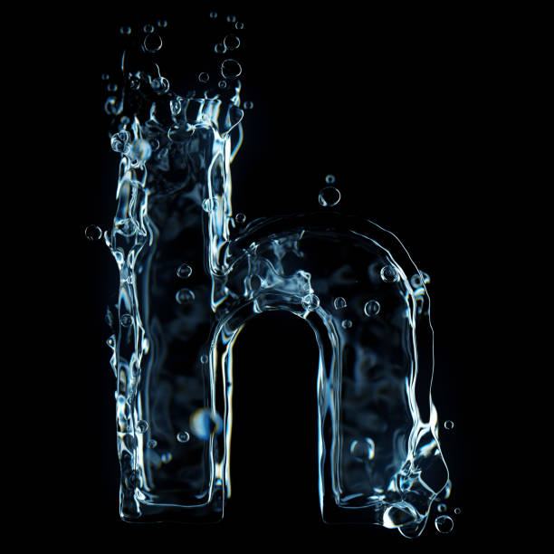 istock Letter h water splash isolated on black background 1201214723