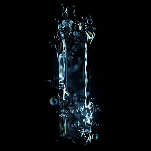 istock Letter l water splash isolated on black background 1201214881