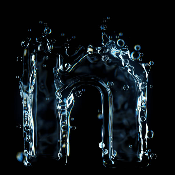 istock Letter n water splash isolated on black background 1201214997