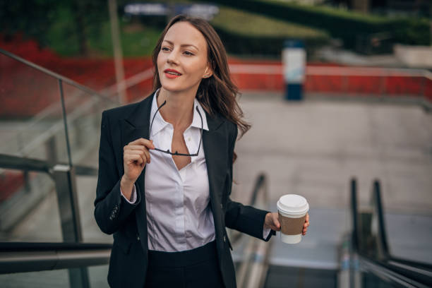 istock Business lady on coffee break in city 1201215121