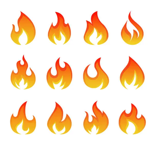 Vector illustration of Creative Abstract Fire Logos