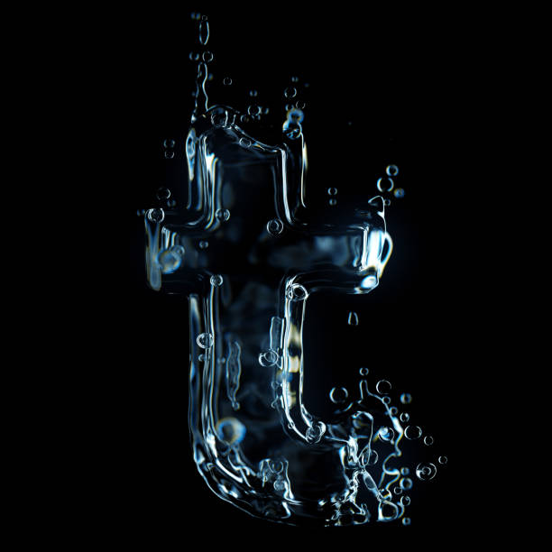 istock Letter t water splash isolated on black background 1201215279
