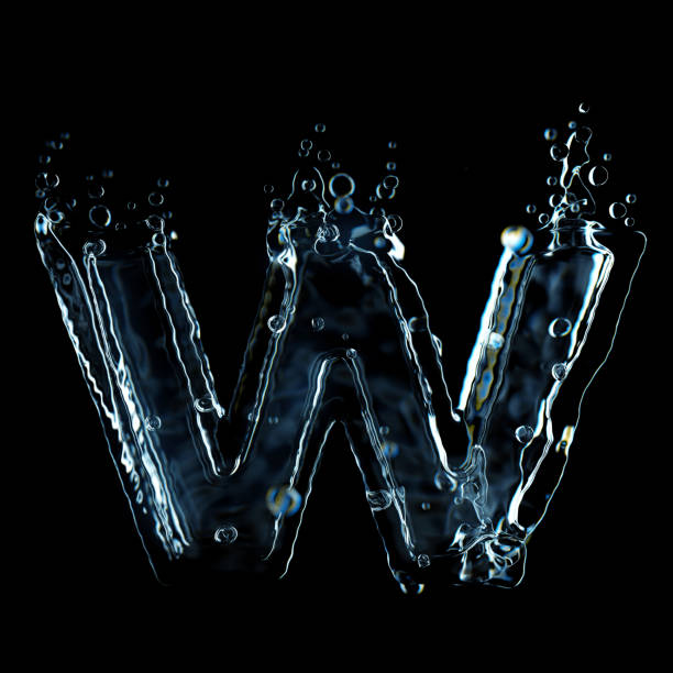 istock Letter w water splash isolated on black background 1201215399