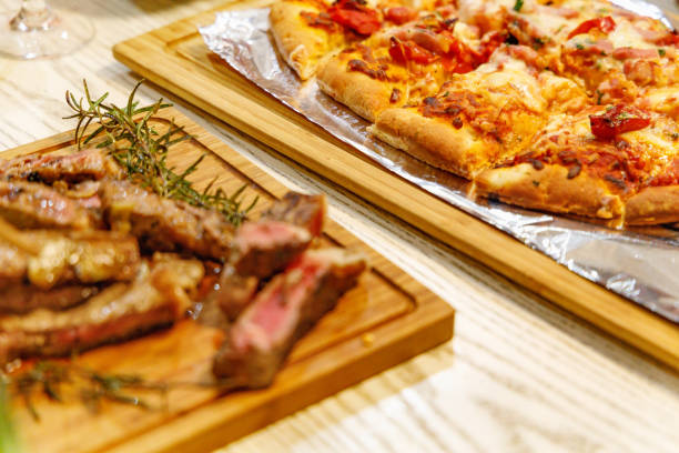 Fresh pizza from wood fire oven