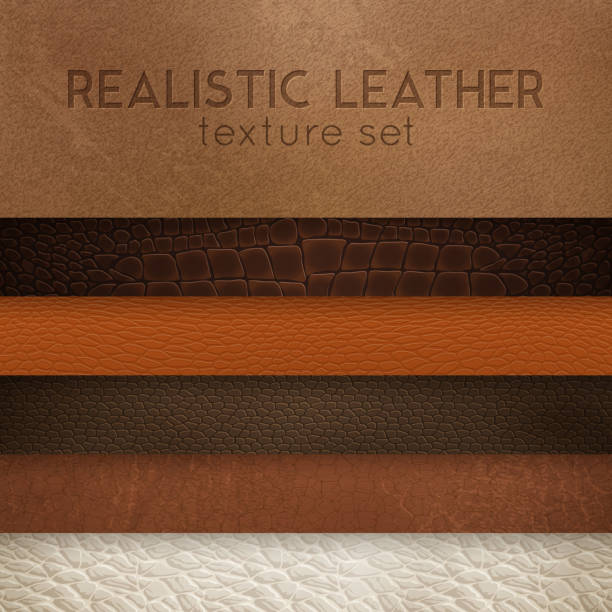 ilustrações de stock, clip art, desenhos animados e ícones de realistic leather texture horizontal set - belt personal accessory leather fashion