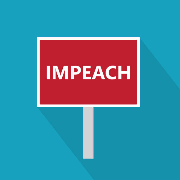 impeach banner sign impeach banner sign- vector illustration impeachment stock illustrations