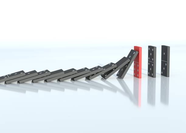 rendering 3d effetto domino - domino rectangle three dimensional shape leisure games foto e immagini stock