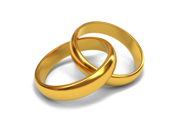 wedding rings 3d rendering - ring wedding ring gold jewelry imagens e fotografias de stock