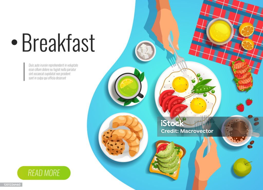 Fun Breakfast Background Breakfast Background Stock Illustration - Download Image Now - Art ...