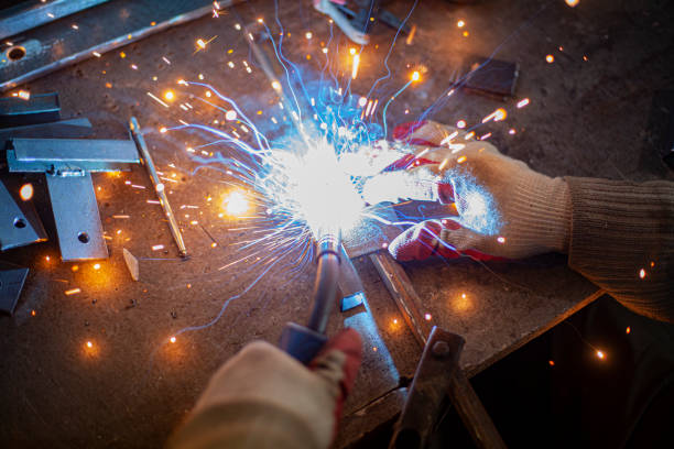 istock Metal welding. Work in the workshop. 1201226634