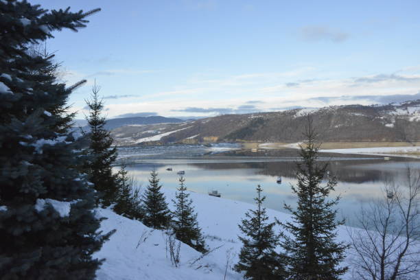 istock Winter on a lake in the mountains 1201226988