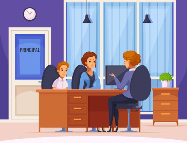Children Parents Parenthood Cartoon Composition Stock Illustration -  Download Image Now - School Principal, Office, Education - iStock