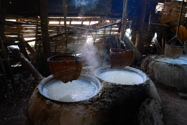 istock Ancient salt making from underground, At the high mountains, Famous tourist attractions in Thailand. 1201229207