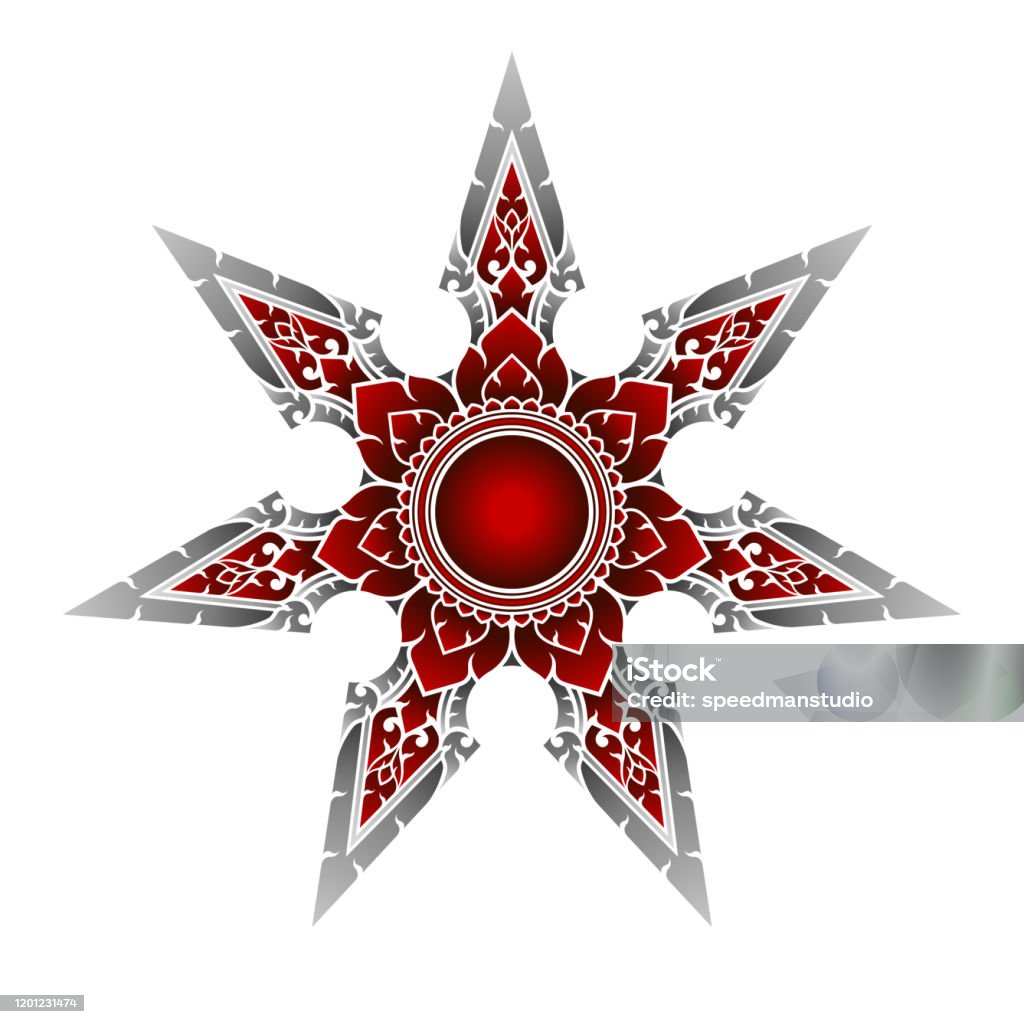 7 Point Pattern Thai Art Pattern Seven Pointed Star Stock Illustration - Download Image ...