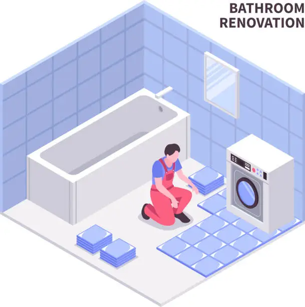 Vector illustration of isometric home repair